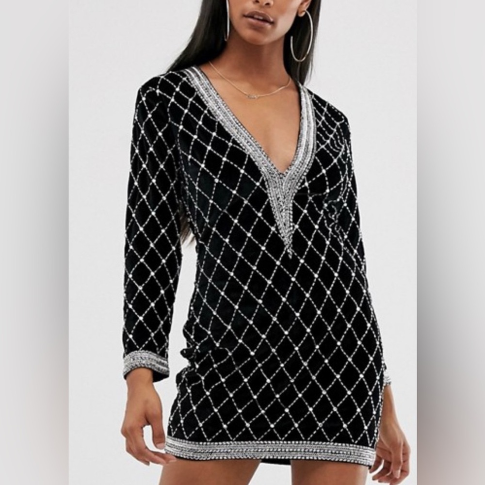 ASOS Black and Silver embellished Dress